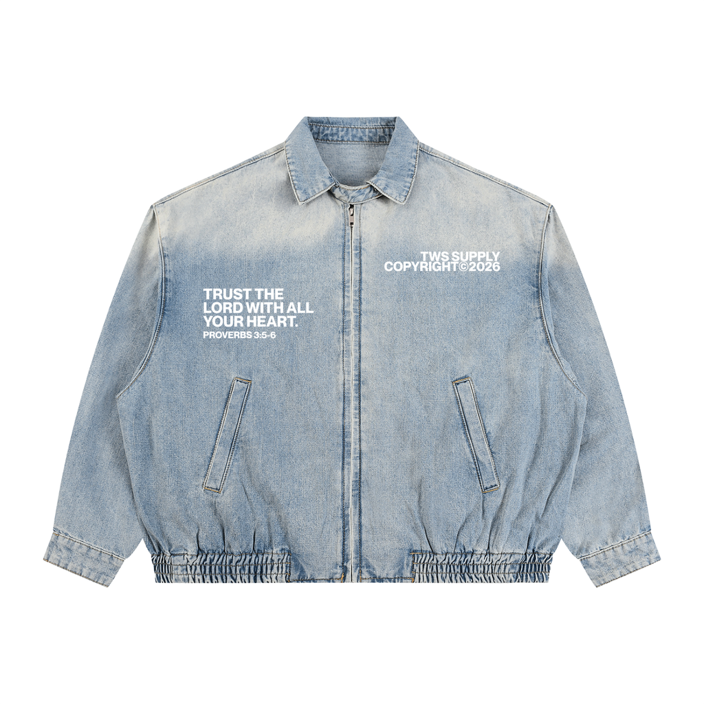 God Is Everywhere Unisex Vintage Wash Full-Zip Denim Jacket