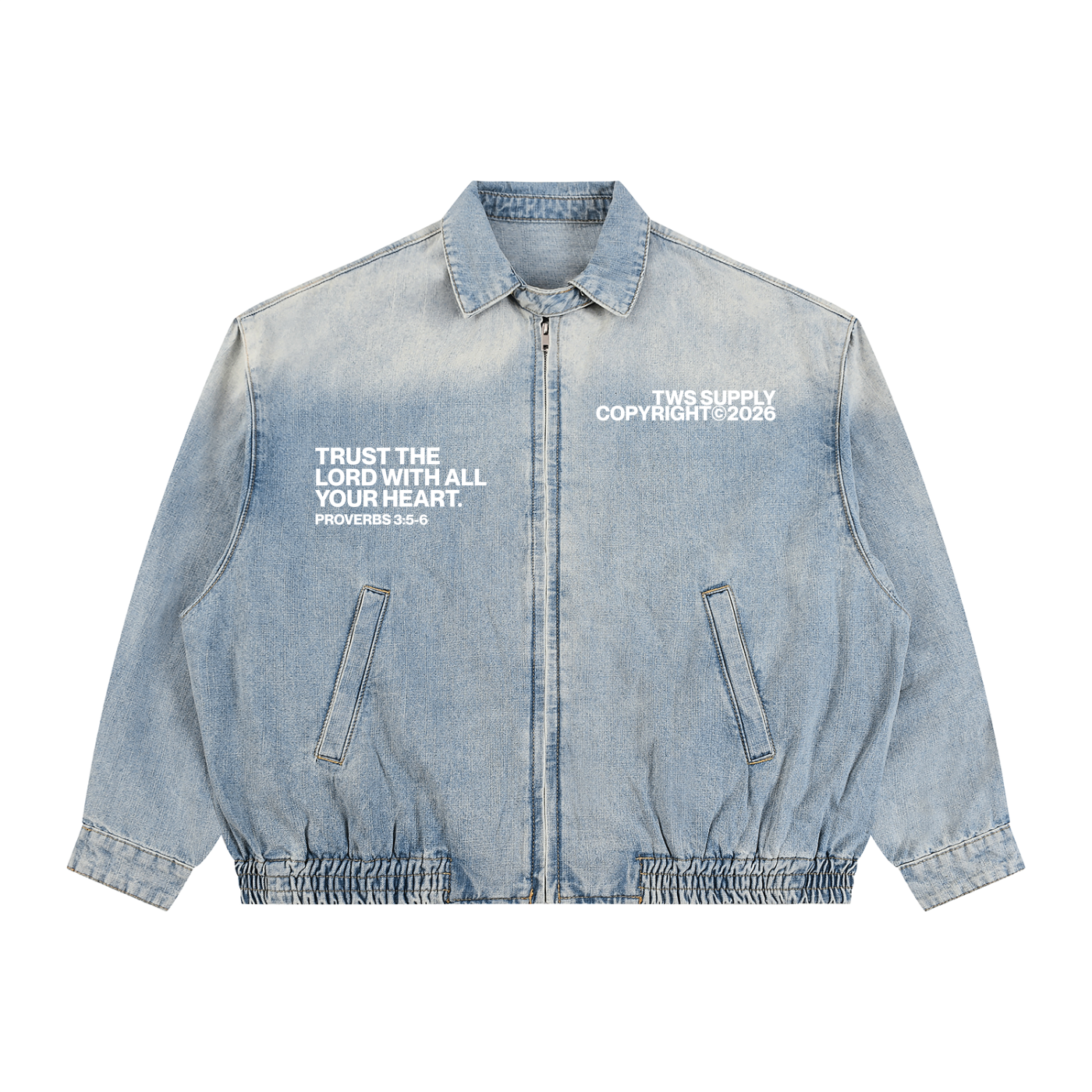 God Is Everywhere Unisex Vintage Wash Full-Zip Denim Jacket