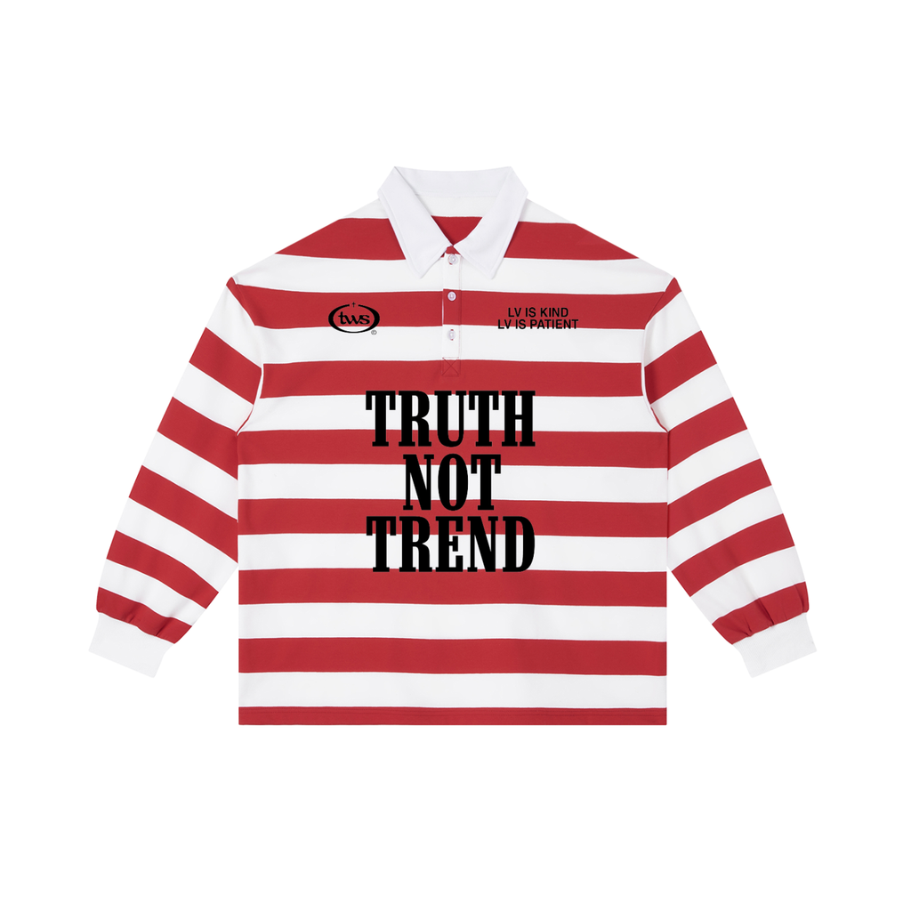 Christian Rugby Shirt, Truth Not Trend, 1 Corinthians 13, Faith Streetwear