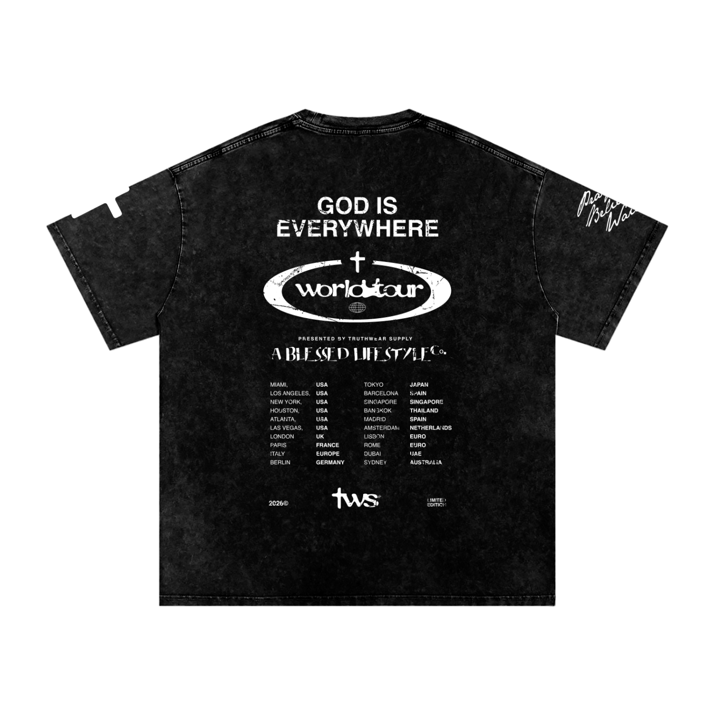 God Is Everywhere Washed Oversized Cotton T-Shirt