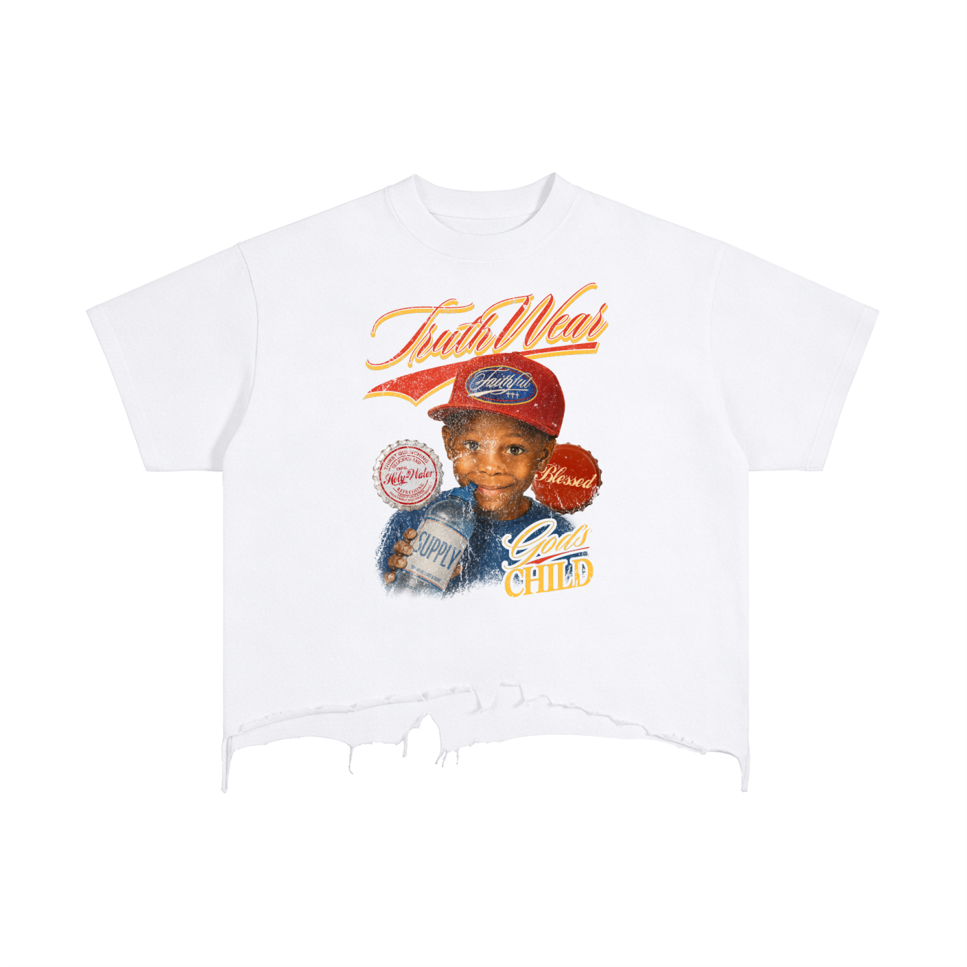 Kid Cosmo Limited Edition Vintage Wash Boxy Distressed Hem T-Shirt
