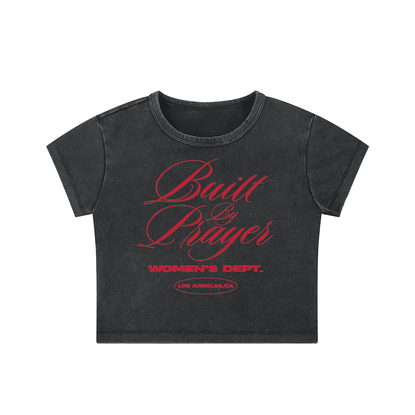Built By Prayer Women's Dept. Snow Washed Crop Top