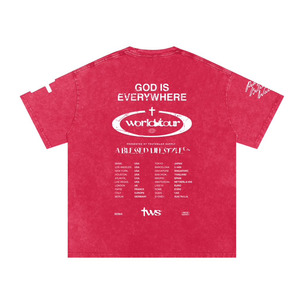 God Is Everywhere Washed Oversized Cotton T-Shirt