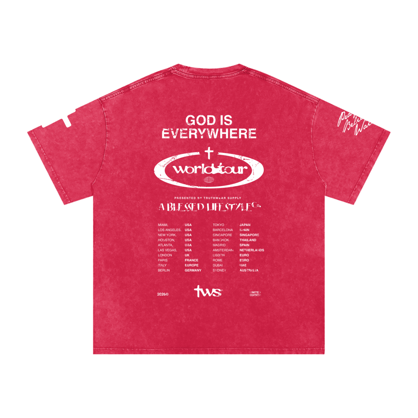 God Is Everywhere Washed Oversized Cotton T-Shirt