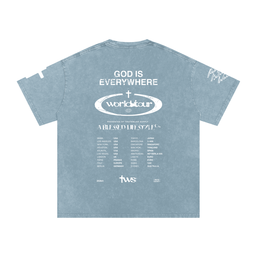 God Is Everywhere Washed Oversized Cotton T-Shirt