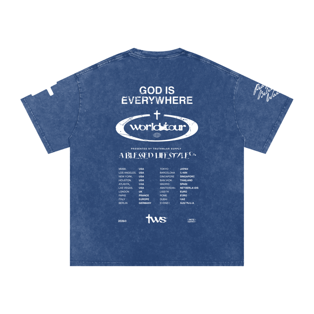 God Is Everywhere Washed Oversized Cotton T-Shirt
