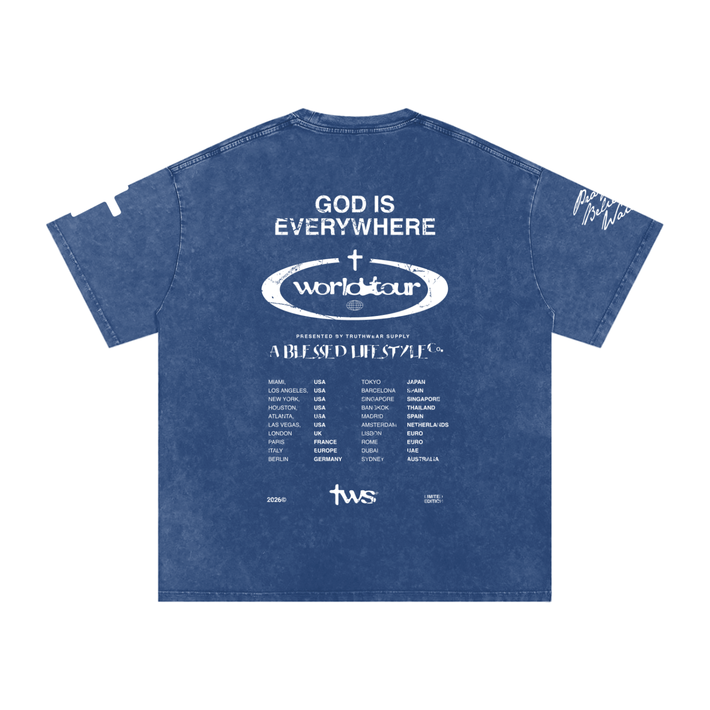 God Is Everywhere Washed Oversized Cotton T-Shirt