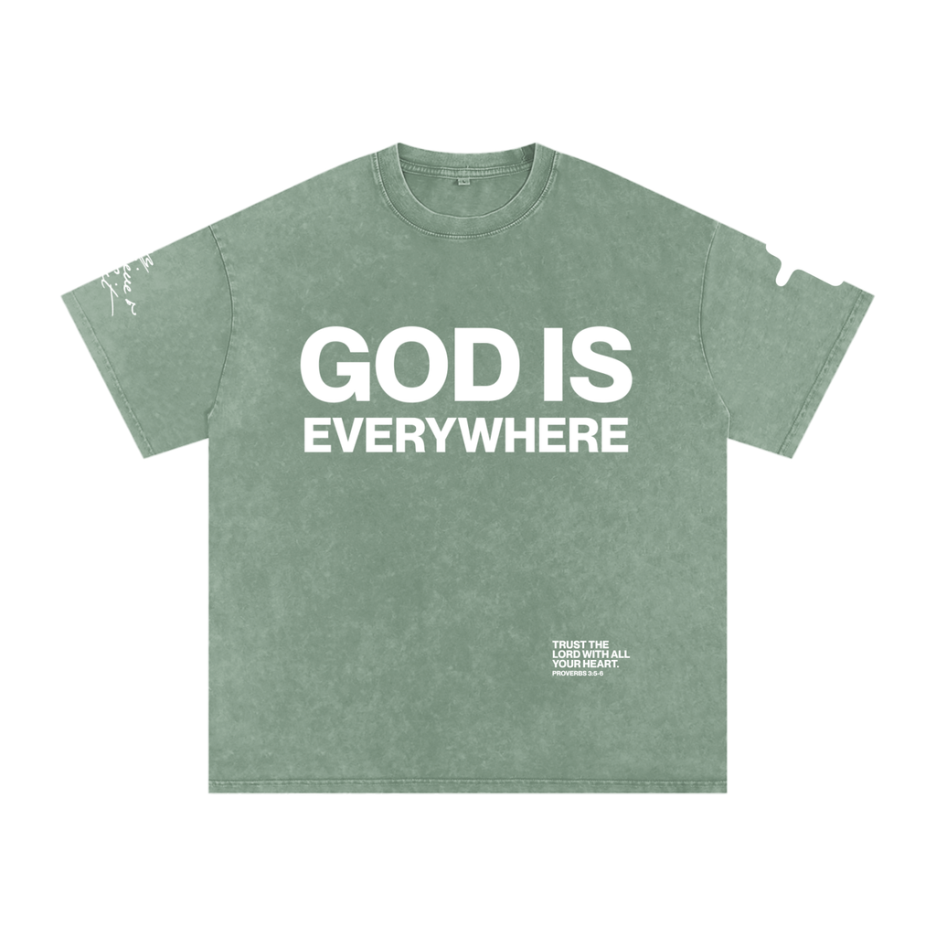 God Is Everywhere Washed Oversized Cotton T-Shirt