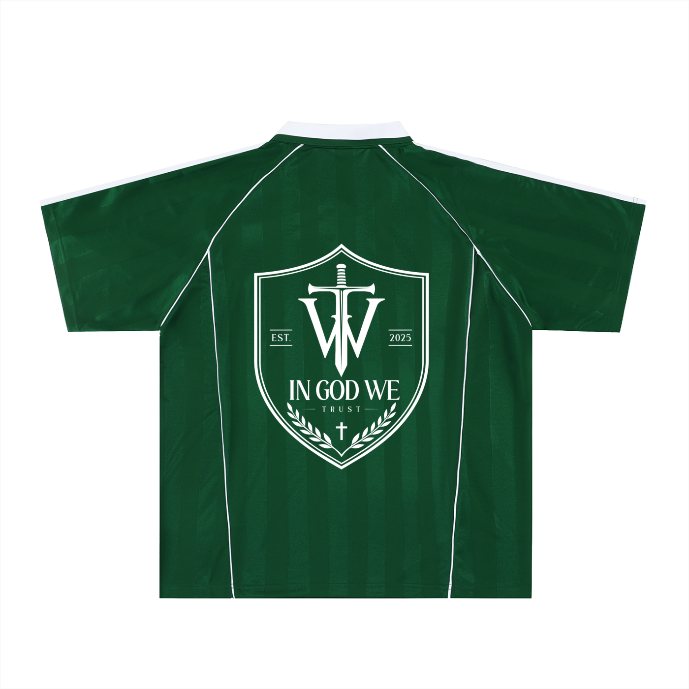 Faith Over Fear Shadow Stripe Collared Soccer Jersey