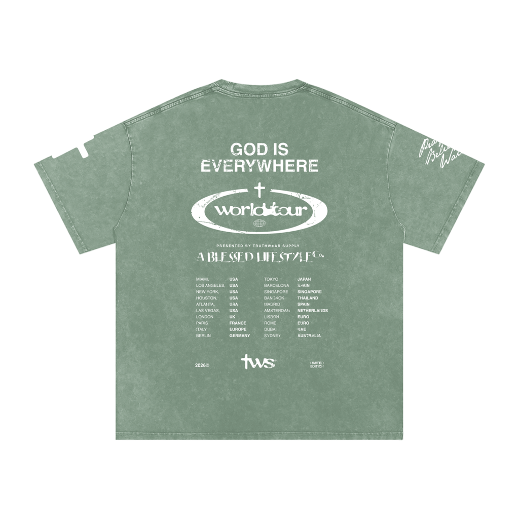 God Is Everywhere Washed Oversized Cotton T-Shirt