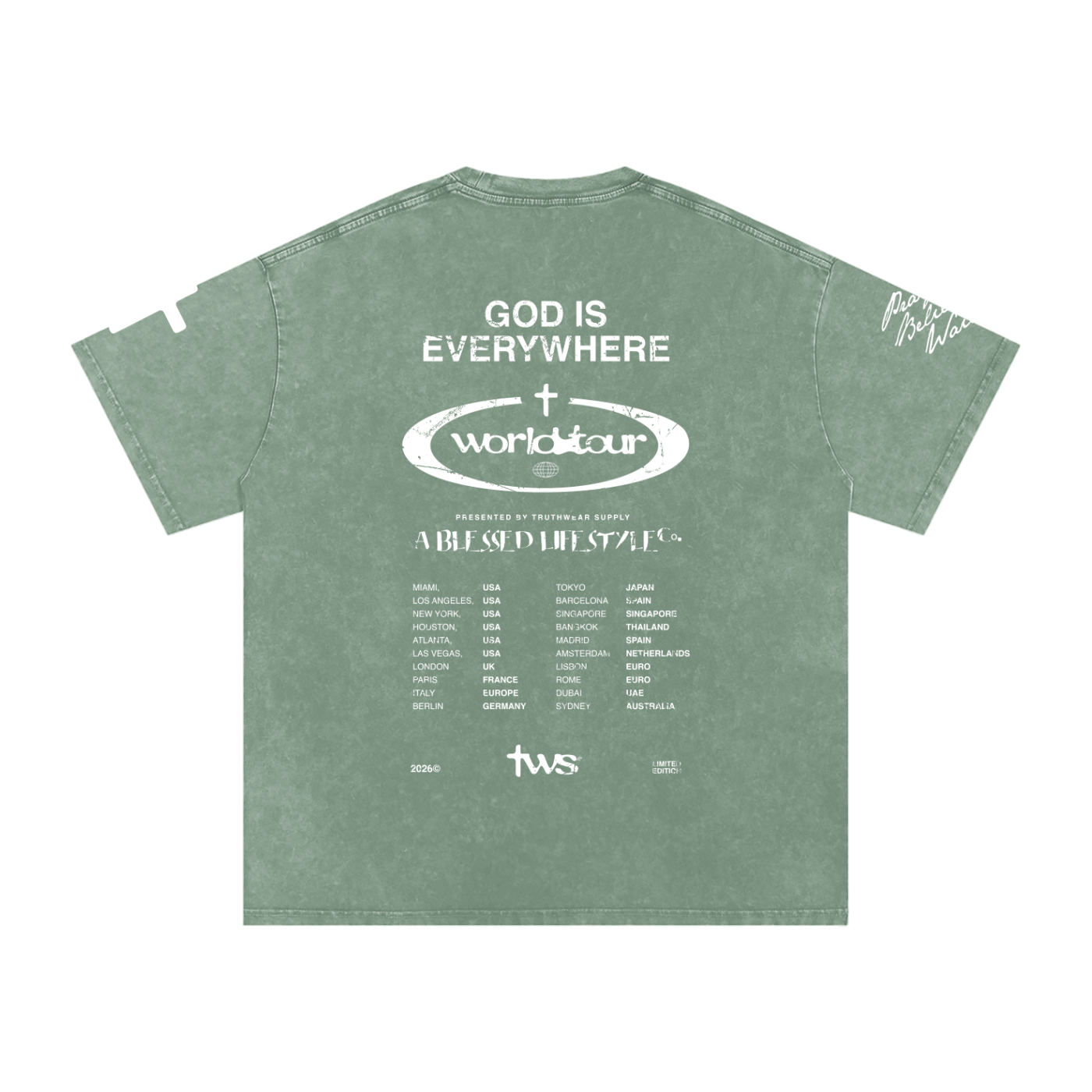 God Is Everywhere Washed Oversized Cotton T-Shirt