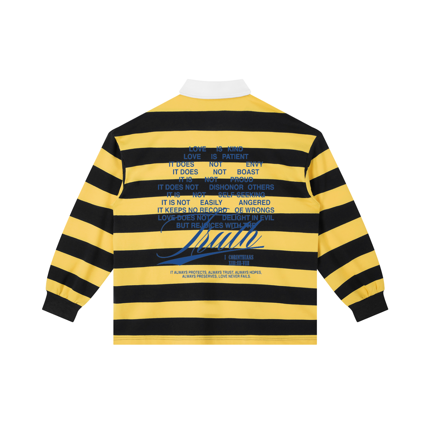 Christian Rugby Shirt, Truth Not Trend, 1 Corinthians 13, Faith Streetwear