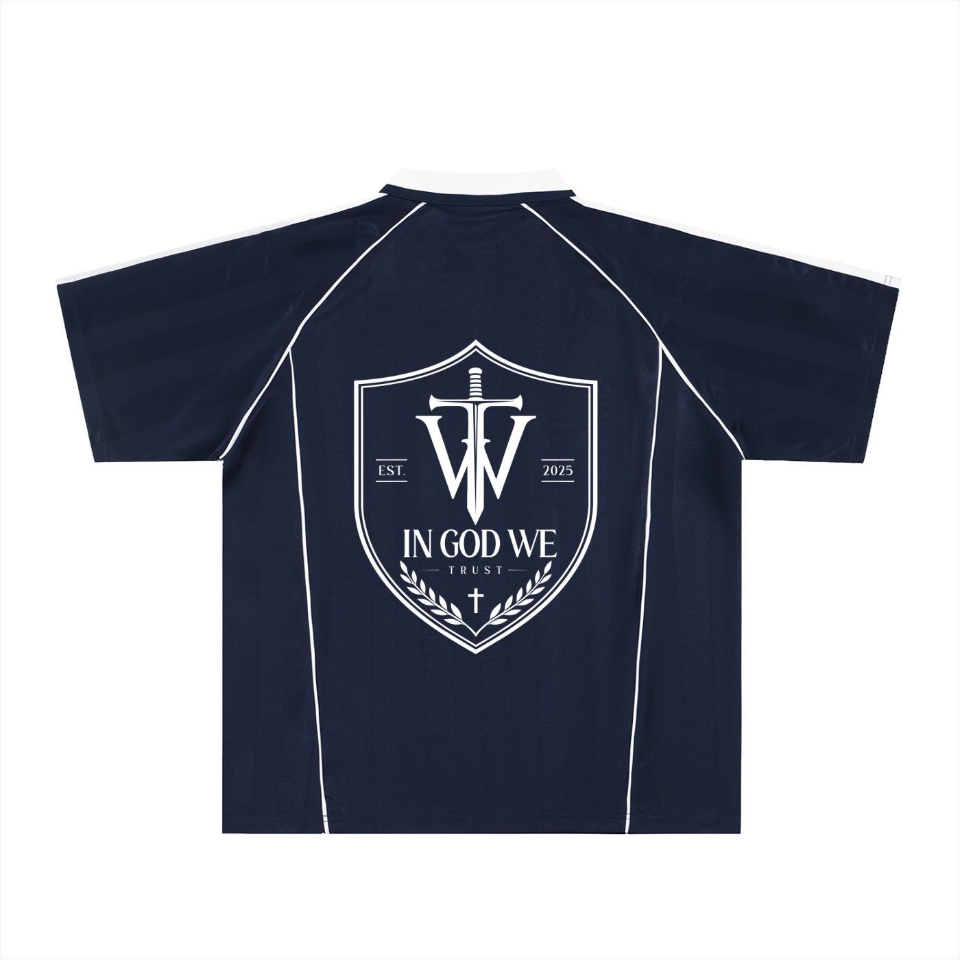 Faith Over Fear Shadow Stripe Collared Soccer Jersey