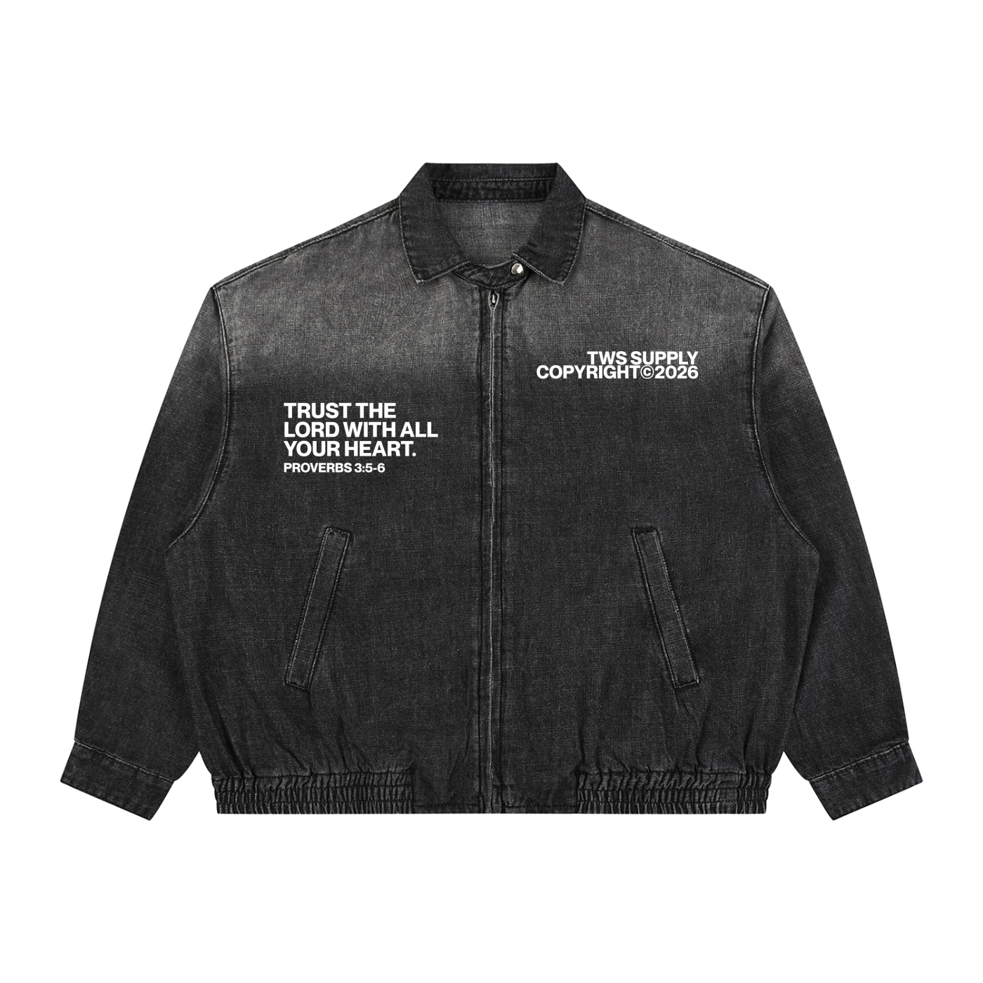 God Is Everywhere Unisex Vintage Wash Full-Zip Denim Jacket