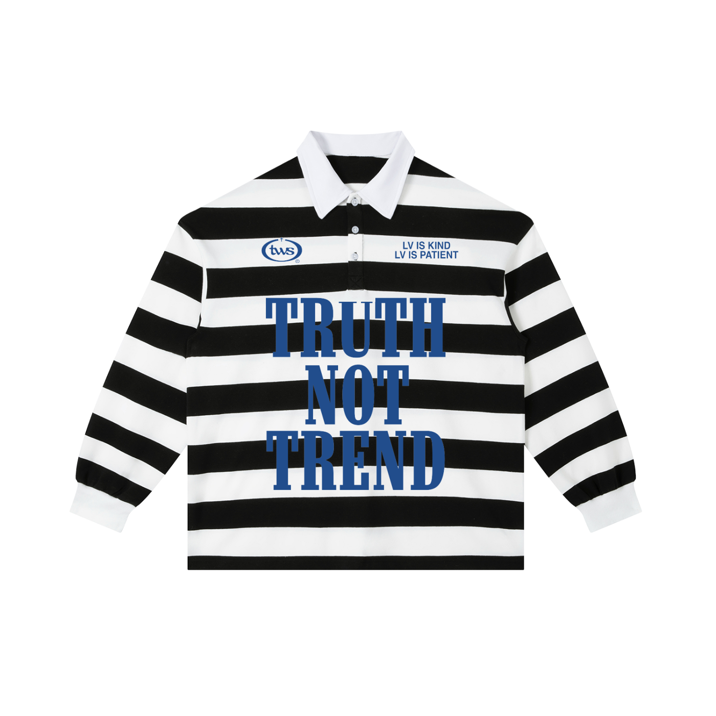 Christian Rugby Shirt, Truth Not Trend, 1 Corinthians 13, Faith Streetwear