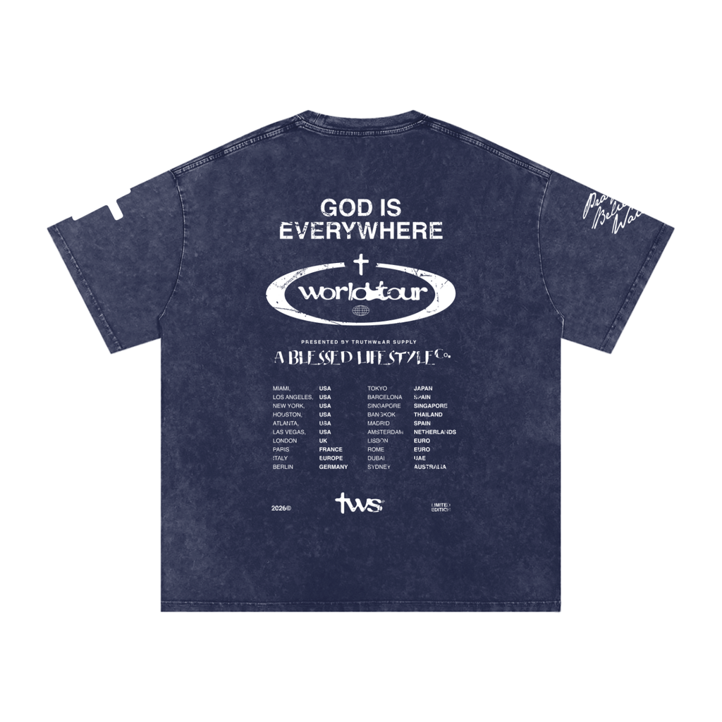 God Is Everywhere Washed Oversized Cotton T-Shirt