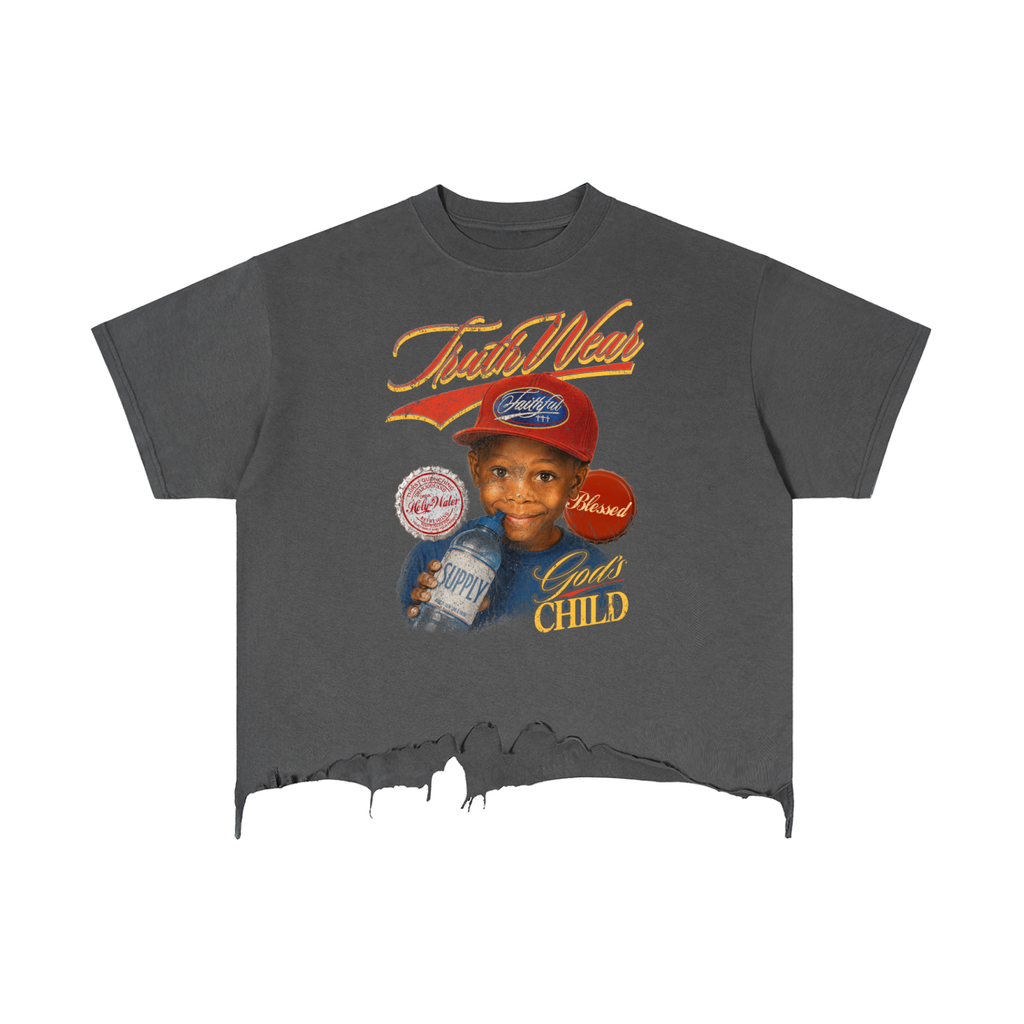Kid Cosmo Limited Edition Vintage Wash Boxy Distressed Hem T-Shirt