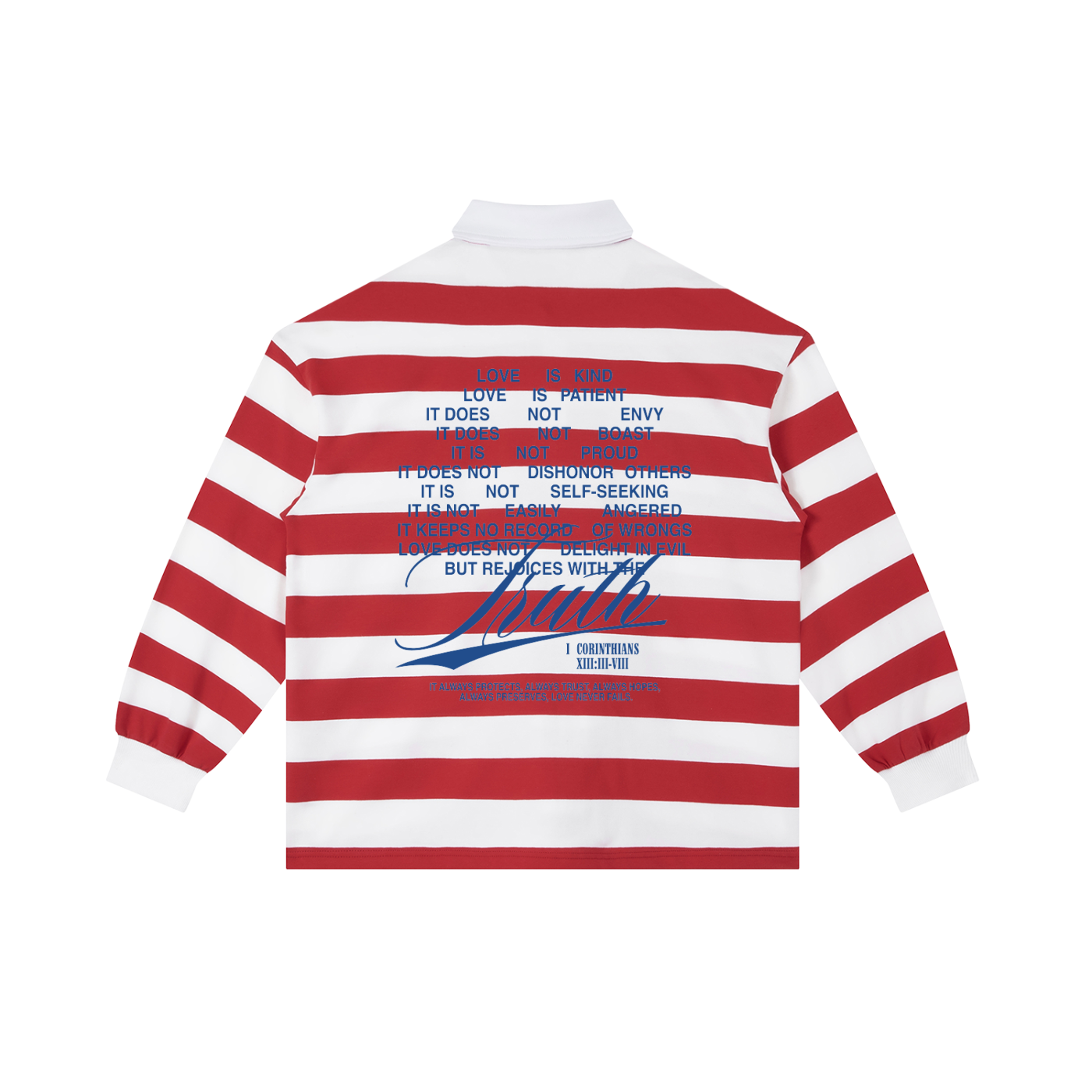 Christian Rugby Shirt, Truth Not Trend, 1 Corinthians 13, Faith Streetwear