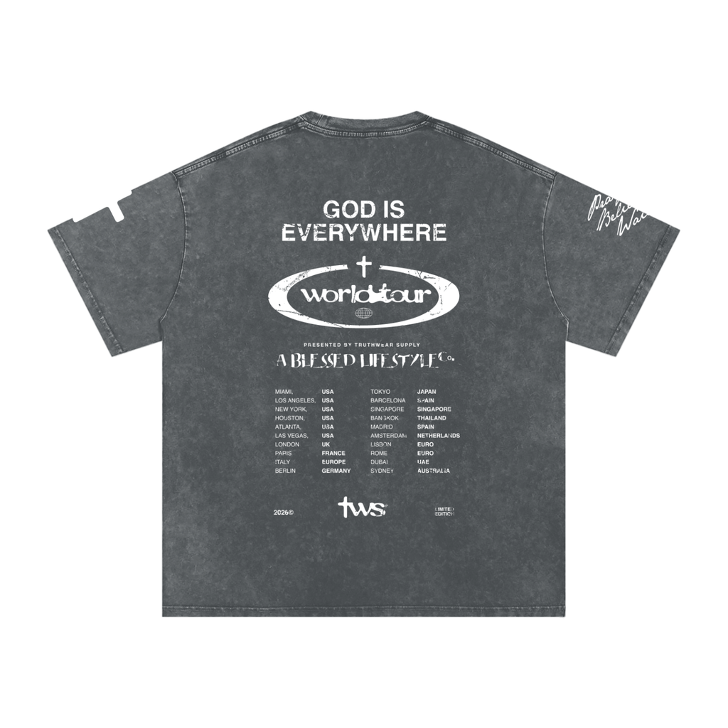 God Is Everywhere Washed Oversized Cotton T-Shirt