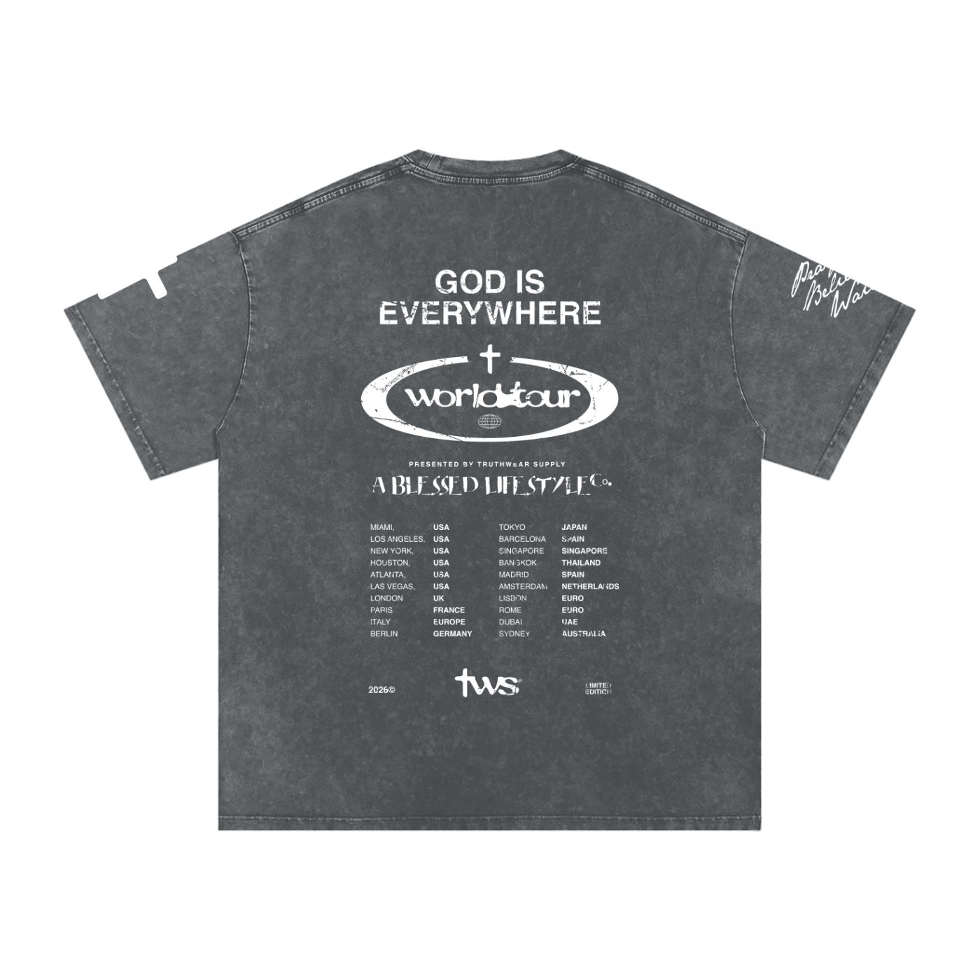 God Is Everywhere Washed Oversized Cotton T-Shirt